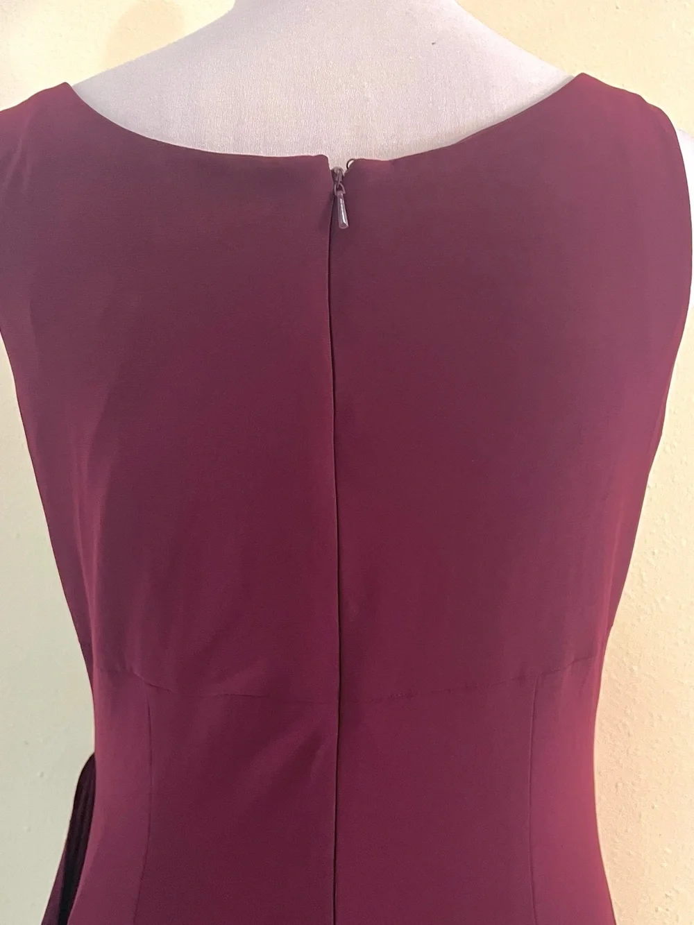 Alex Evenings Wine Burgundy Beaded Two-Piece Evening Gown Waterfall-Ruffle 10